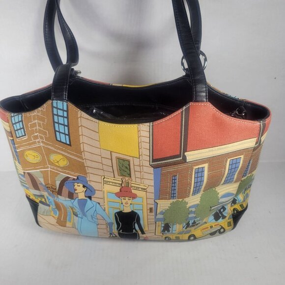 Frankie & Johnnie Women Embellished LA City Scene Tote Bag - Picture 10 of 15